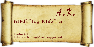 Alföldy Klára névjegykártya