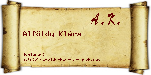 Alföldy Klára névjegykártya